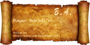 Bayer Adrián névjegykártya